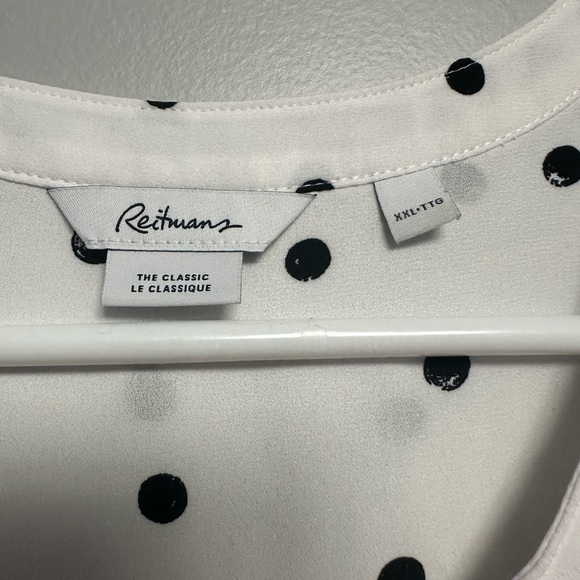 **3 for $15**Reitmans White Polka Dot Blouse - Picture 2 of 5